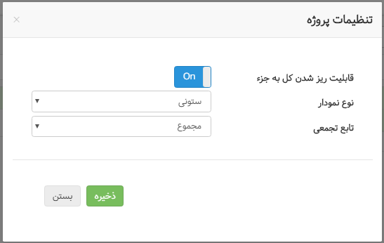 قابلیت ریز شدن کل به جزء در نمودارساز - داشبوردساز بهتایم 2