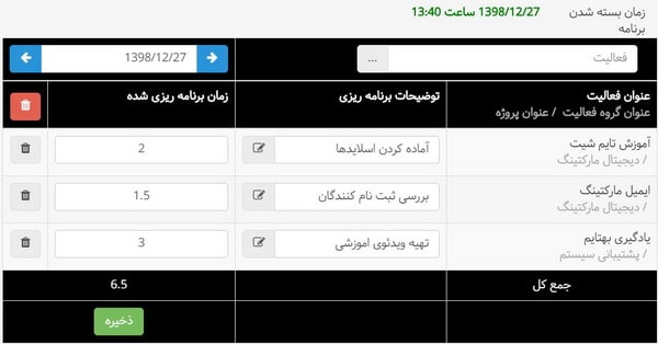 مدیریت وظایف با برنامهریزی روزانه
