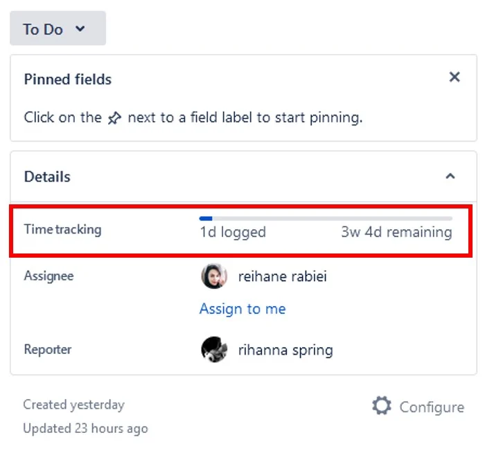 نمایش پیشرفت فعالیت در جیرا Jira