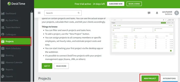 نرم افزار مدیریت زمان DeskTime