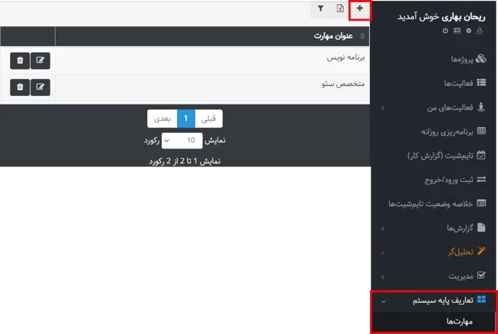 تعریف مهارت ها