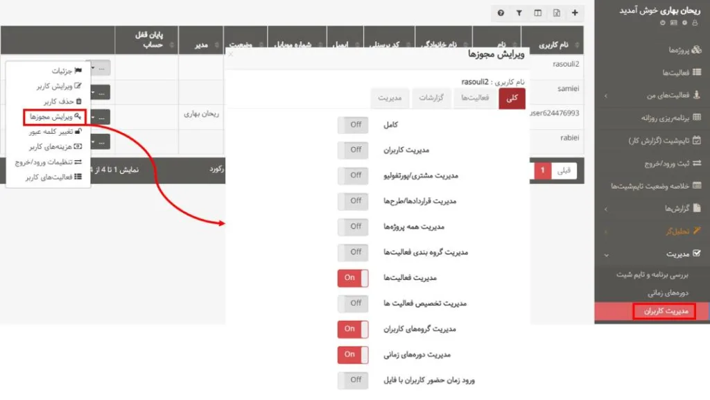 تسلط بر بهتایم - تعیین مجوزها