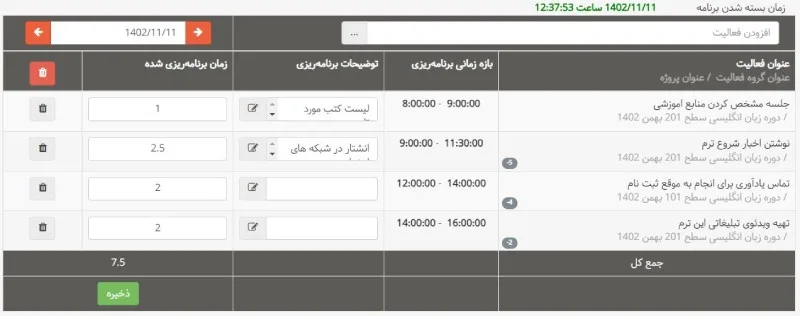 برنامه ریزی نرم افزار مدیریت پروژه برای موسسات آموزش زبان